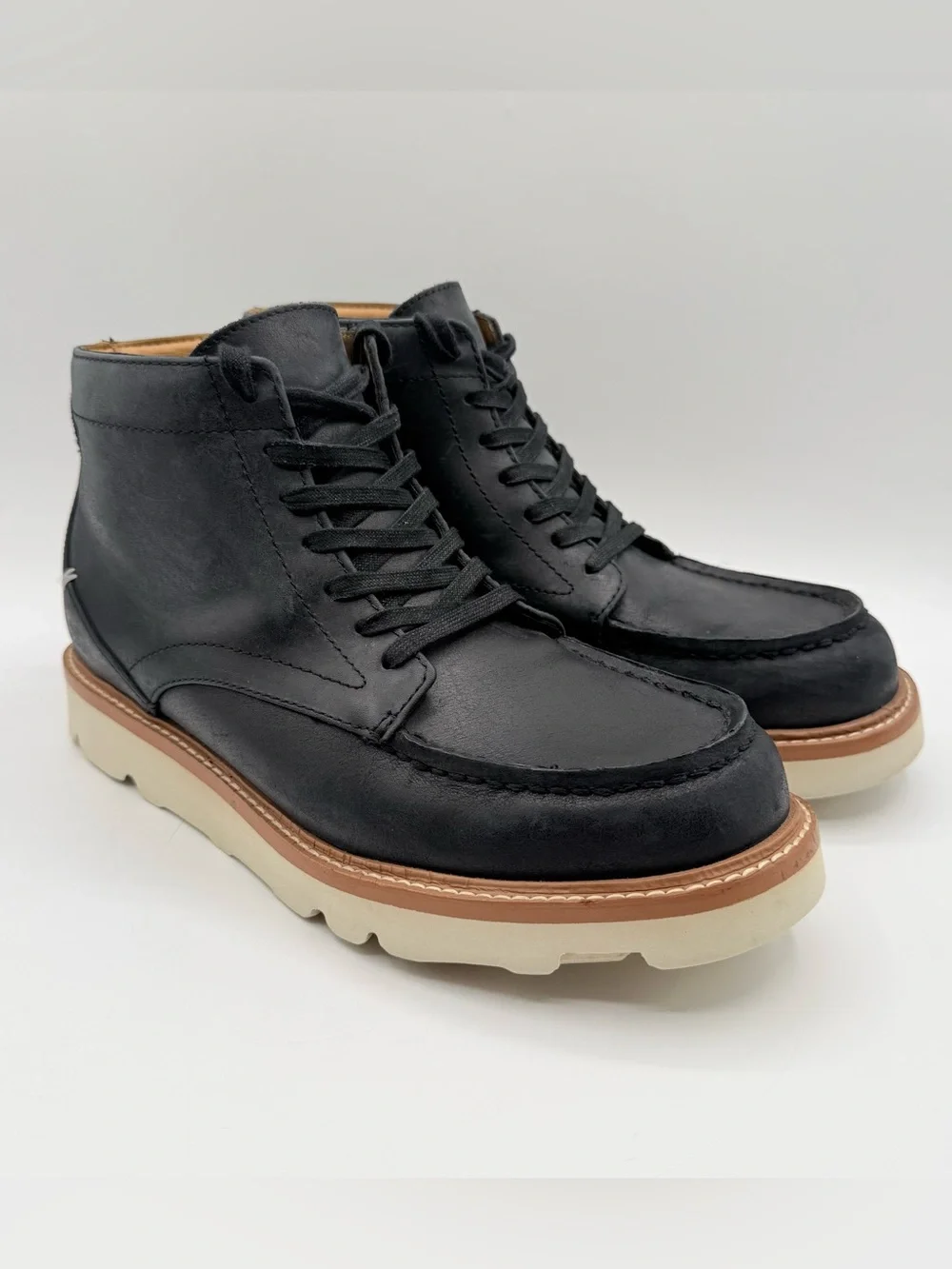 Chukka Vibram LABEL Go-To Moc Boot Mens 10.5 Wms 12 Charcoal  Leather Unisex